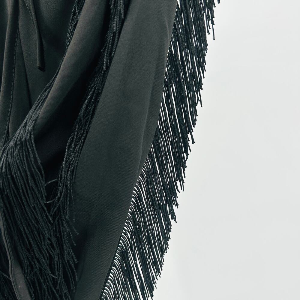 Fringe Black Polyester Gothic Boho Streetwear Tra… - image 2